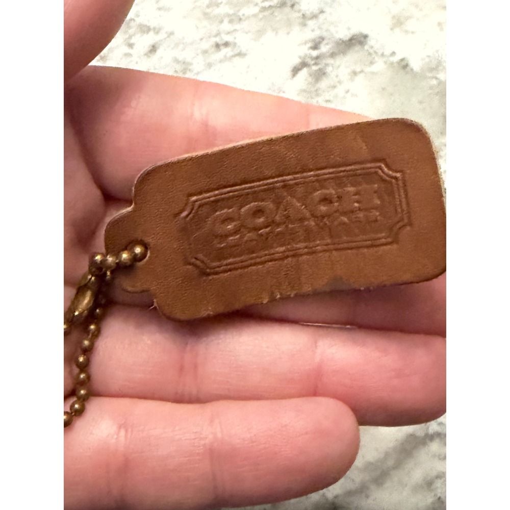 Coach Vintage Leatherware Hangtag Brown Leather Suede 80s 90s Replacement Charm